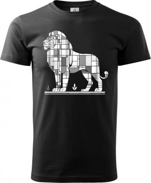 Geometrický lev, bílý potisk