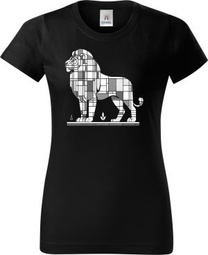 Geometrický lev, bílý potisk