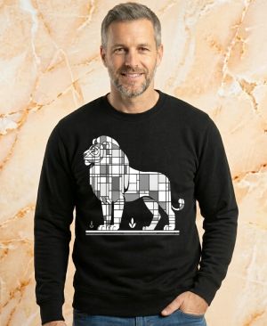 Geometrický lev, bílý potisk