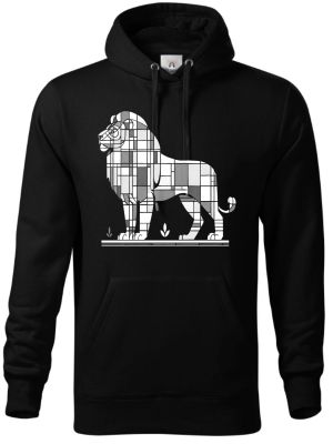 Geometrický lev, bílý potisk