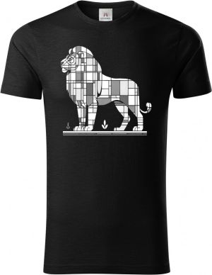 Geometrický lev, bílý potisk