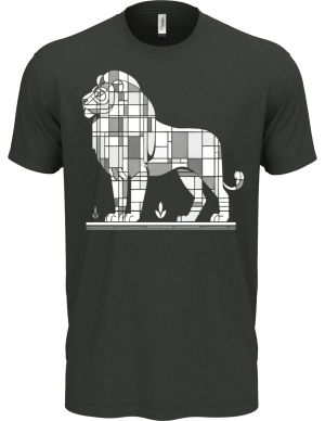 Geometrický lev, bílý potisk