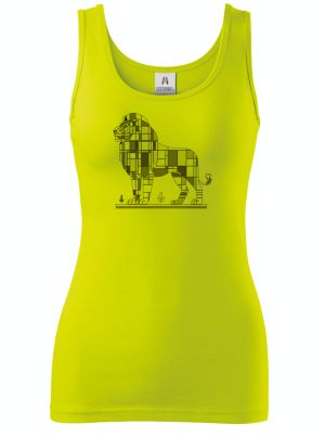 Geometrický lev, černý potisk