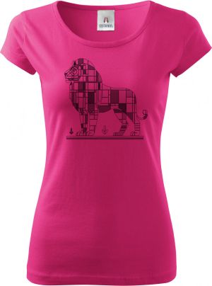 Geometrický lev, černý potisk