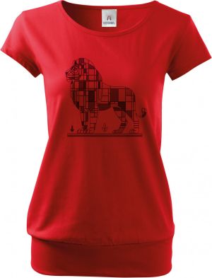 Geometrický lev, černý potisk