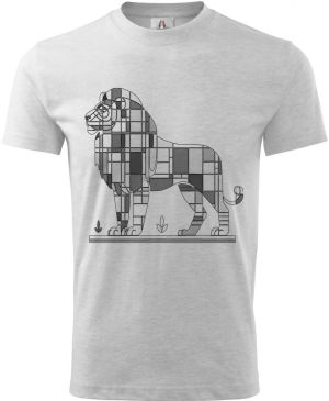 Geometrický lev, černý potisk