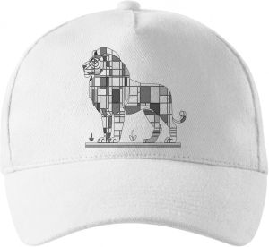 Geometrický lev, černý potisk