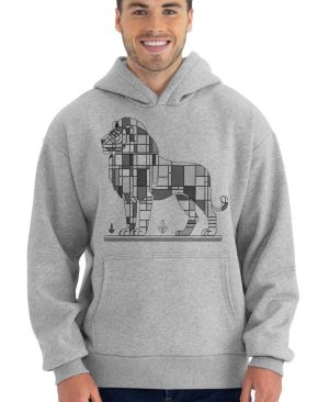 Geometrický lev, černý potisk