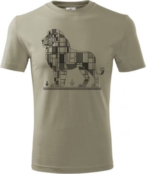 Geometrický lev, černý potisk