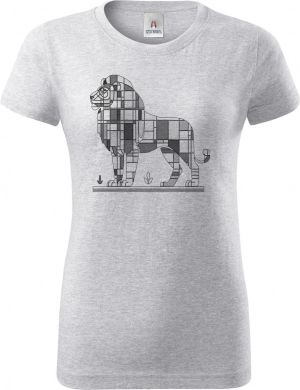 Geometrický lev, černý potisk