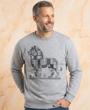 Geometrický lev, černý potisk