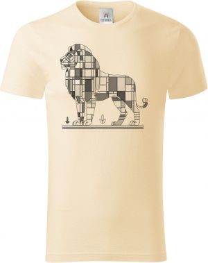 Geometrický lev, černý potisk