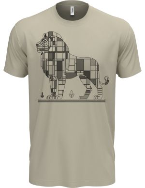 Geometrický lev, černý potisk