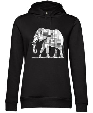 Geometrický slon, bílý potisk