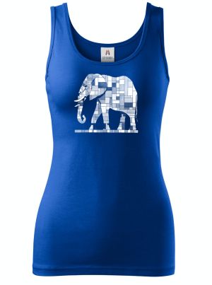 Geometrický slon, bílý potisk