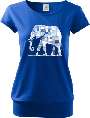 Geometrický slon, bílý potisk