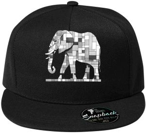 Geometrický slon, bílý potisk