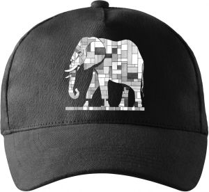 Geometrický slon, bílý potisk