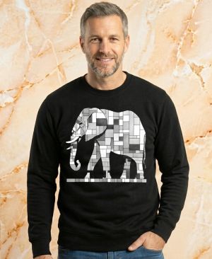 Geometrický slon, bílý potisk