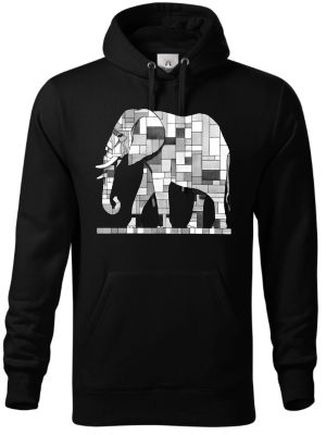 Geometrický slon, bílý potisk