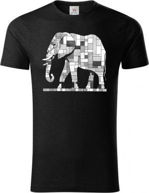 Geometrický slon, bílý potisk