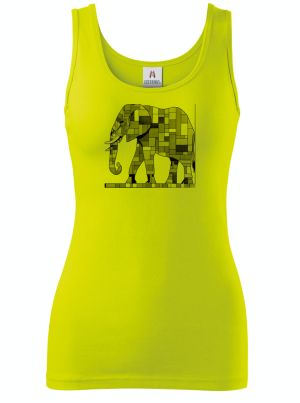 Geometrický slon, černý potisk