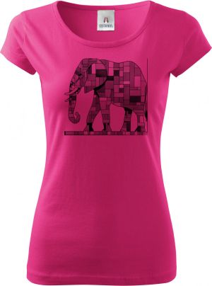 Geometrický slon, černý potisk