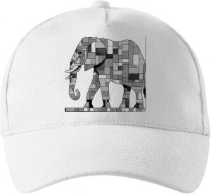 Geometrický slon, černý potisk