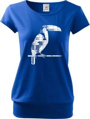 Geometrický tukan, bílý potisk