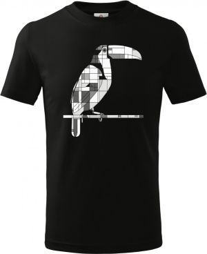 Geometrický tukan, bílý potisk