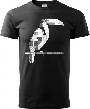 Geometrický tukan, bílý potisk