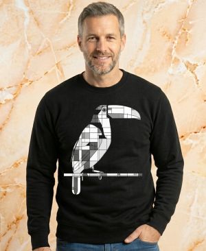 Geometrický tukan, bílý potisk