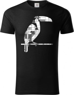 Geometrický tukan, bílý potisk