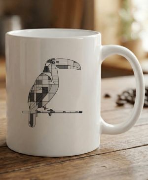 Geometrický tukan, černý potisk