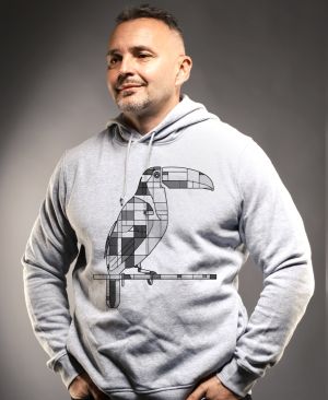 Geometrický tukan, černý potisk