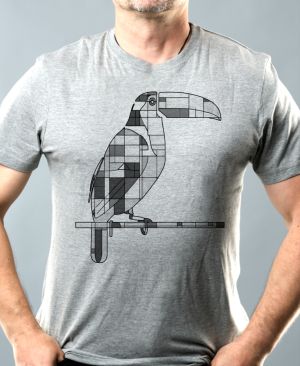 Geometrický tukan, černý potisk