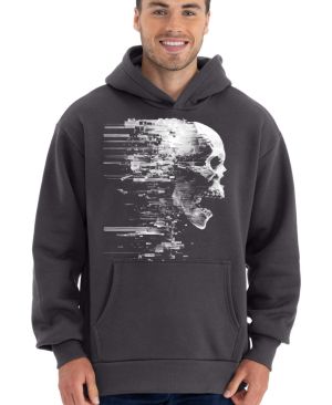 Glitch lebka, bílý tisk