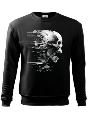 Glitch lebka, bílý tisk