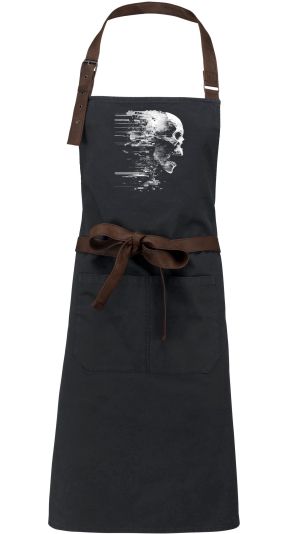 Glitch lebka, bílý tisk