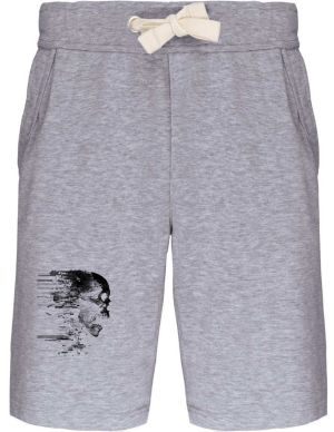 Glitch lebka, černý tisk