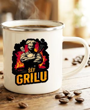 Grilovačka Šéf Grilu, bílý potisk