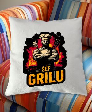 Grilovačka Šéf Grilu, bílý potisk