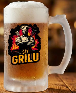 Grilovačka Šéf Grilu, bílý potisk
