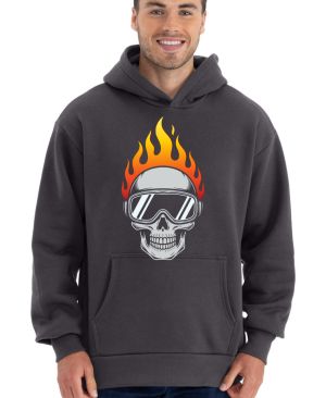 Hořící lebka lyžaře