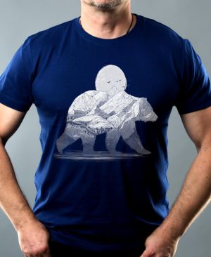 Horský medvěd, bílý potisk