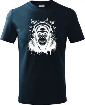 Hudební opice, bílý potisk