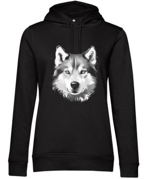 Husky, bílý tisk