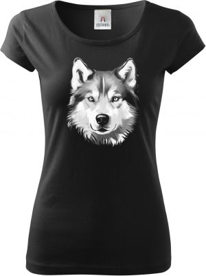 Husky, bílý tisk