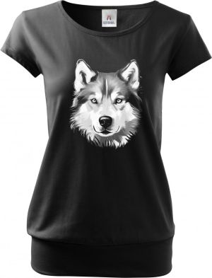 Husky, bílý tisk