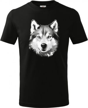 Husky, bílý tisk